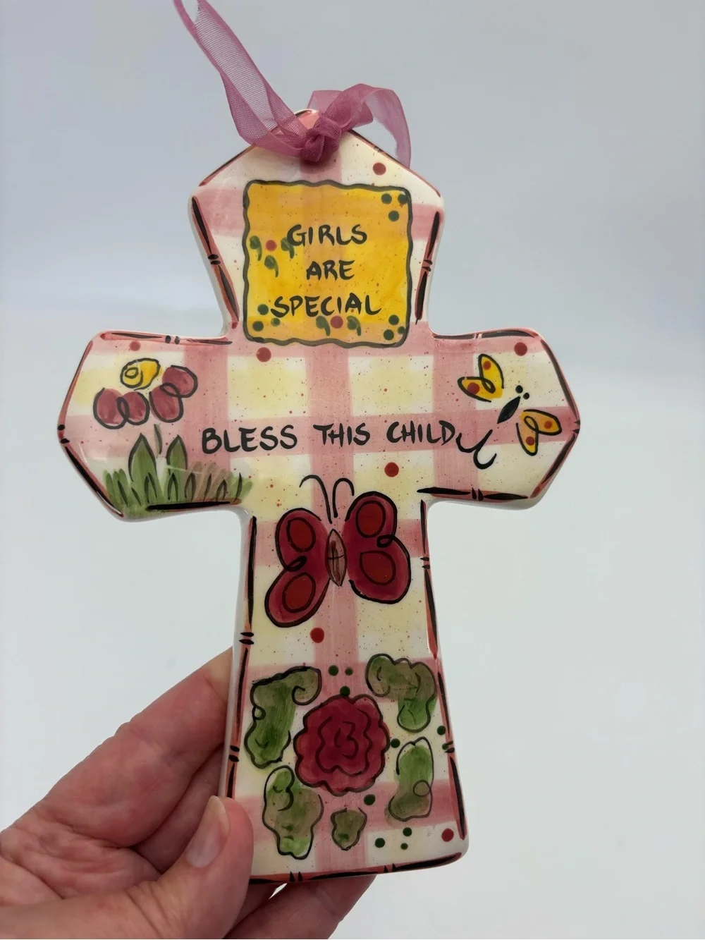 Sweet “Girls Are Special”  Sentiment Cross with “Bless This Child”